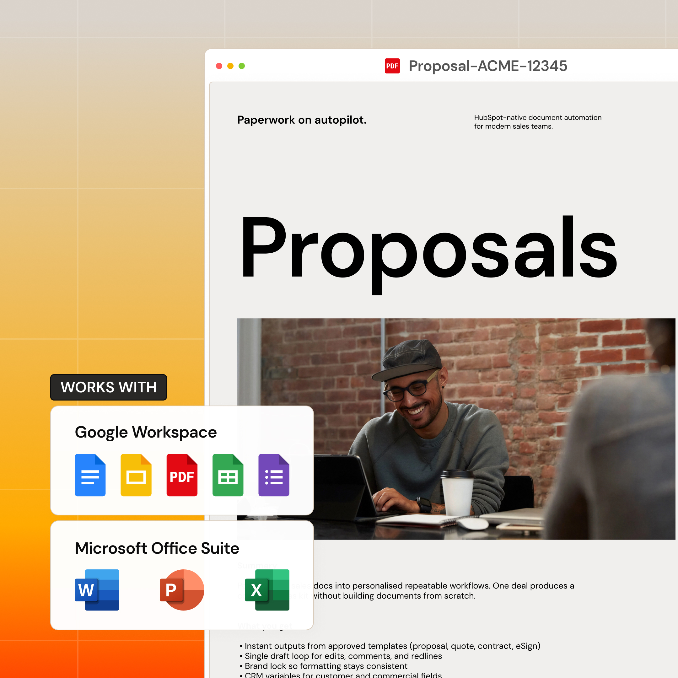 Branded proposal generated from a HubSpot deal